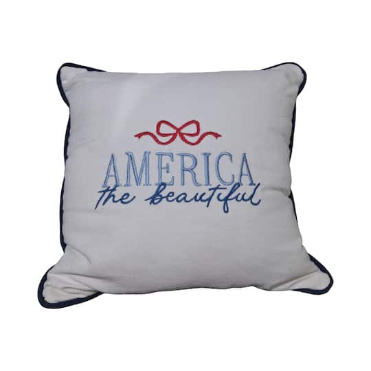 14" America the Beautiful Embroidered Pillow by Celebrate It™